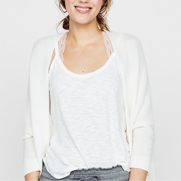 Express White Textured Drop Shoulder Open Cardigan Size‎ XS - Picture 1 of 13